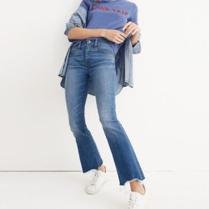 Madewell Cali Demi Boot Blue Jeans - Raw Hem
